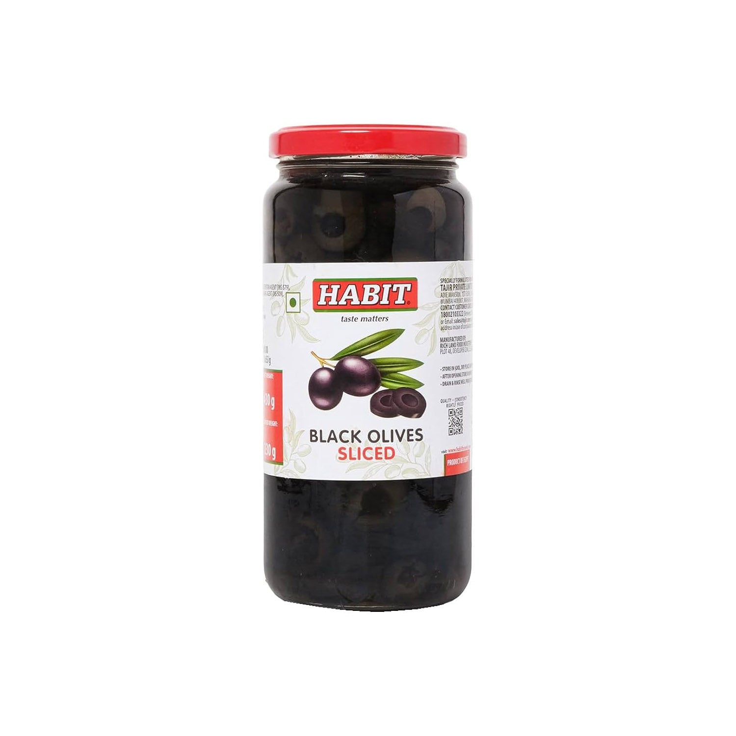 Habit Black Pitted Olives 430Gm
