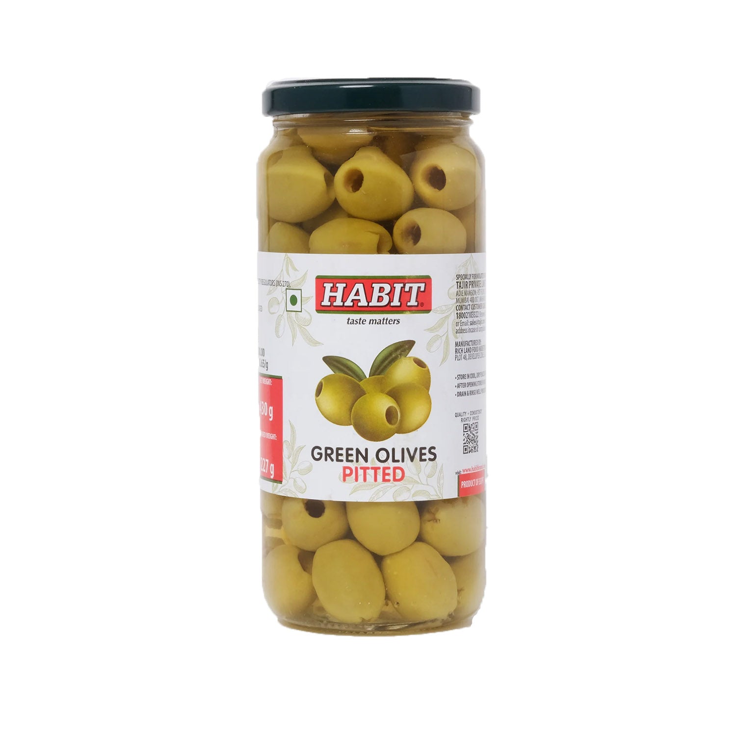 Habit Olive Green Pitted 430Gm