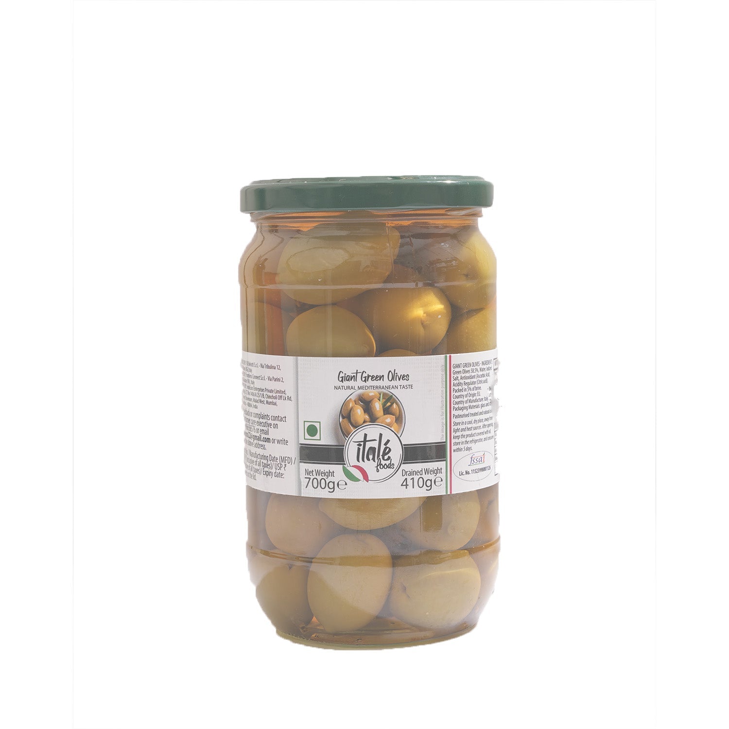 Itale Foods Indoeuro Giant Green Olives 700Gm