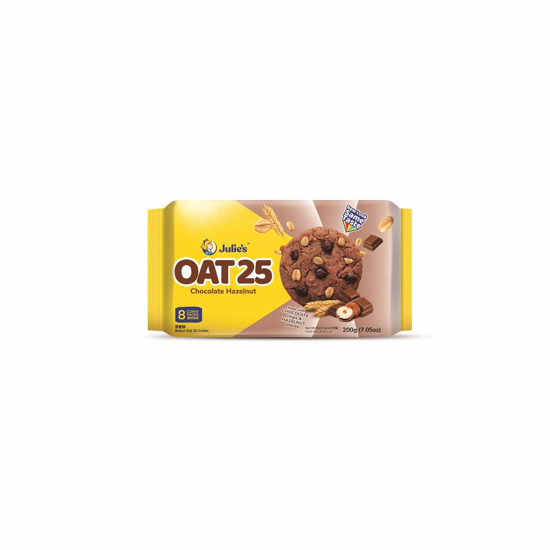Julies Oat 25 Chocolate Hazelnut Biscuits 200Gm