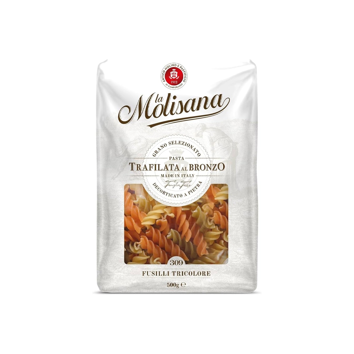La Molisana Trafilata Al Bronzo Fusilli Tricolour 500Gm