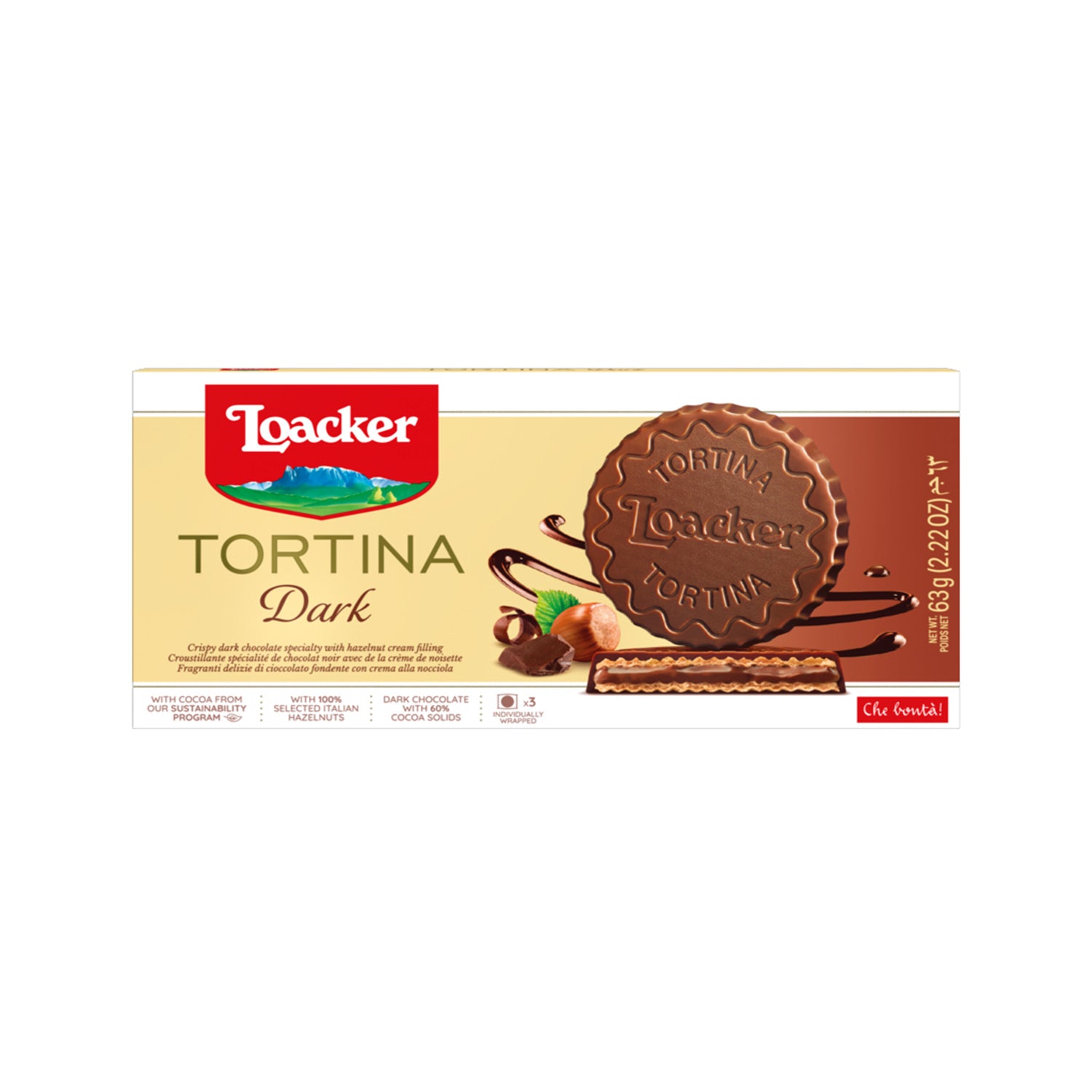 Loacker Gran Pasticceria Tortina Dark Hazelnut 63Gm