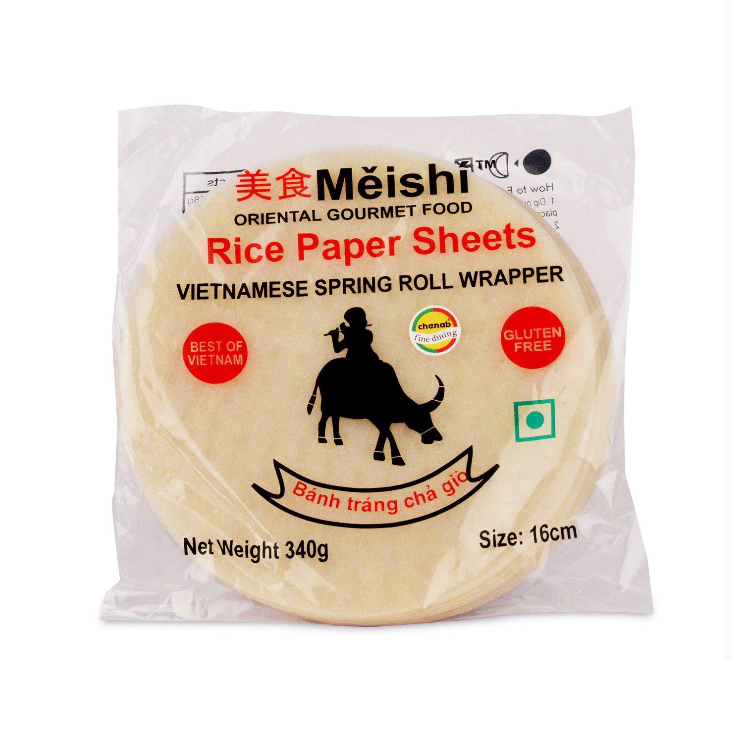 Meishi Rice Paper Sheets Round 340Gm 16 Cm