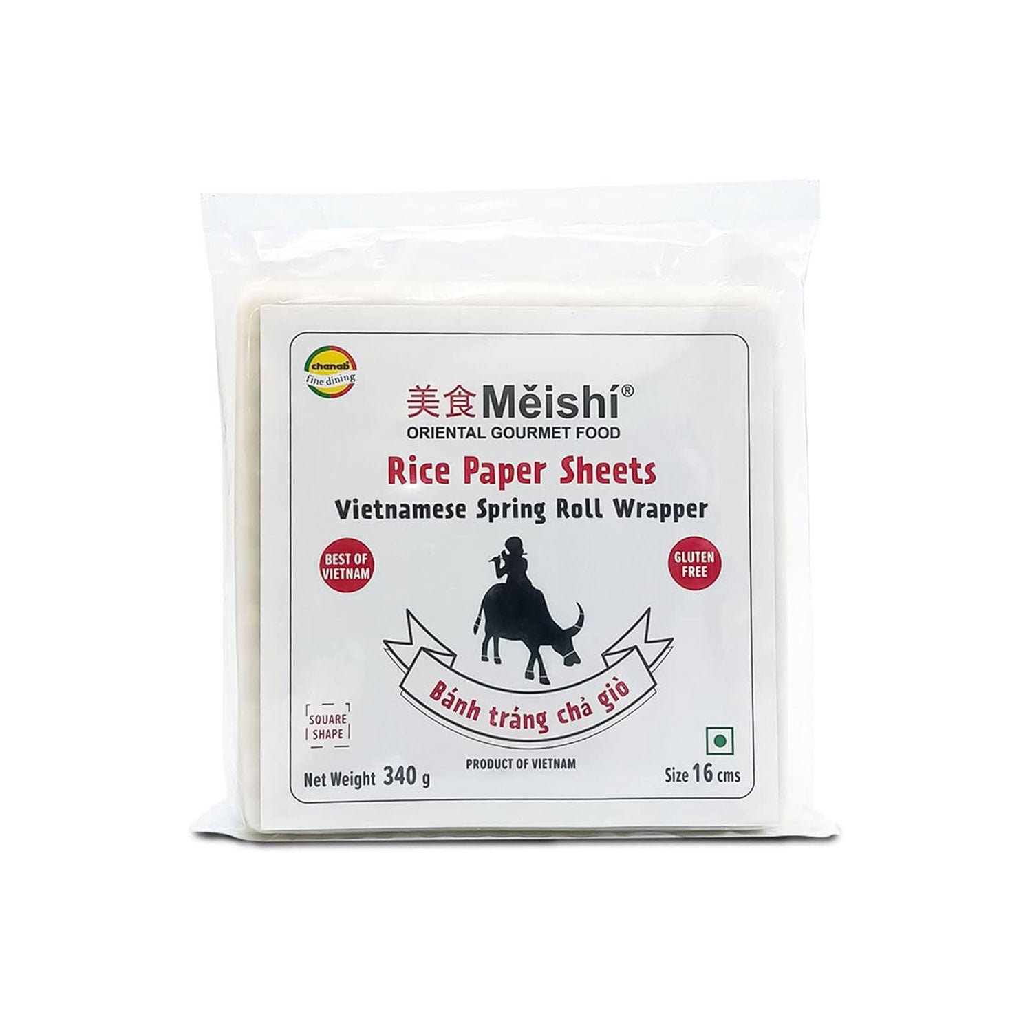 Meishi Rice Paper Sheets Square 16Cm 340Gm Imp