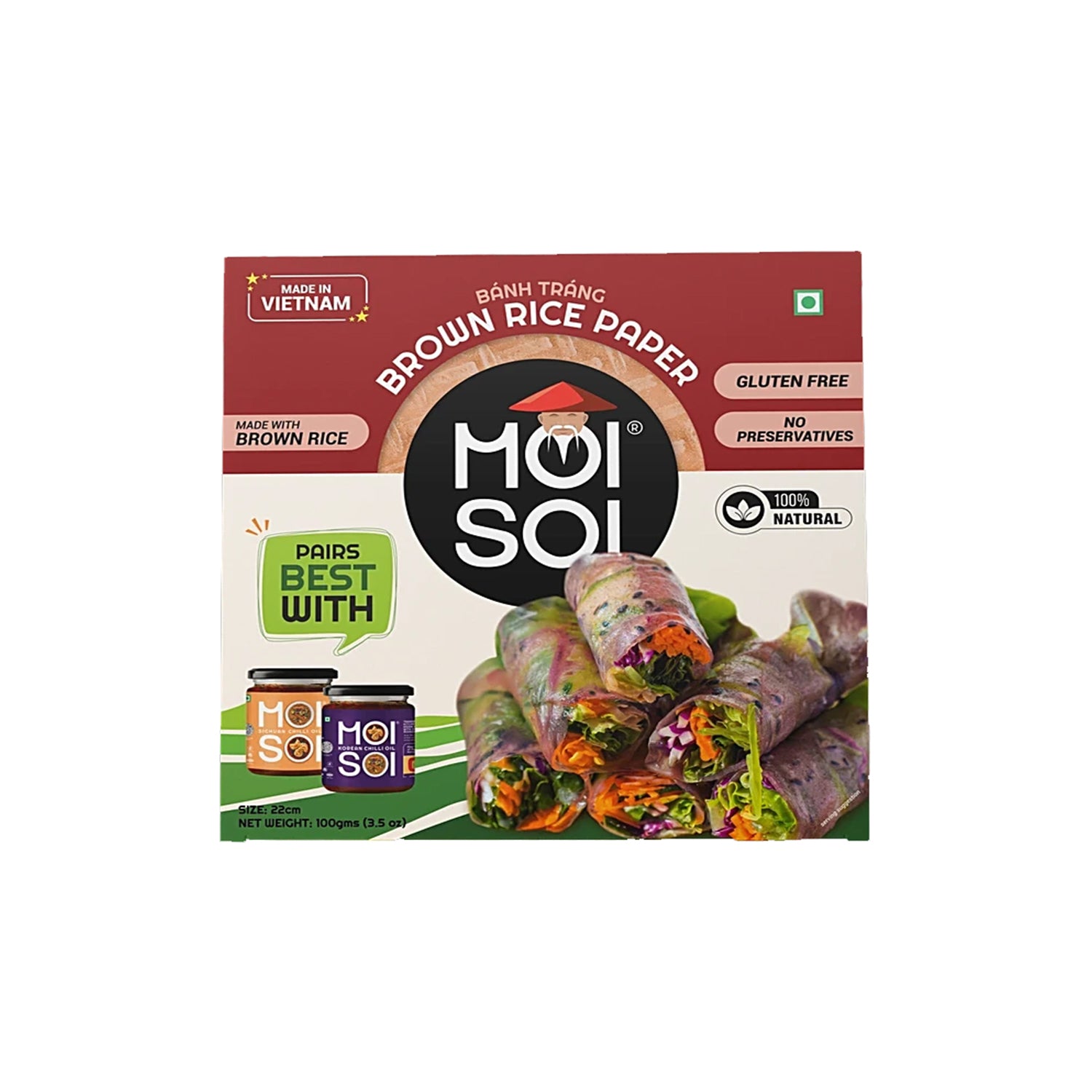 Moisoi Brown Rice Paper 100Gm