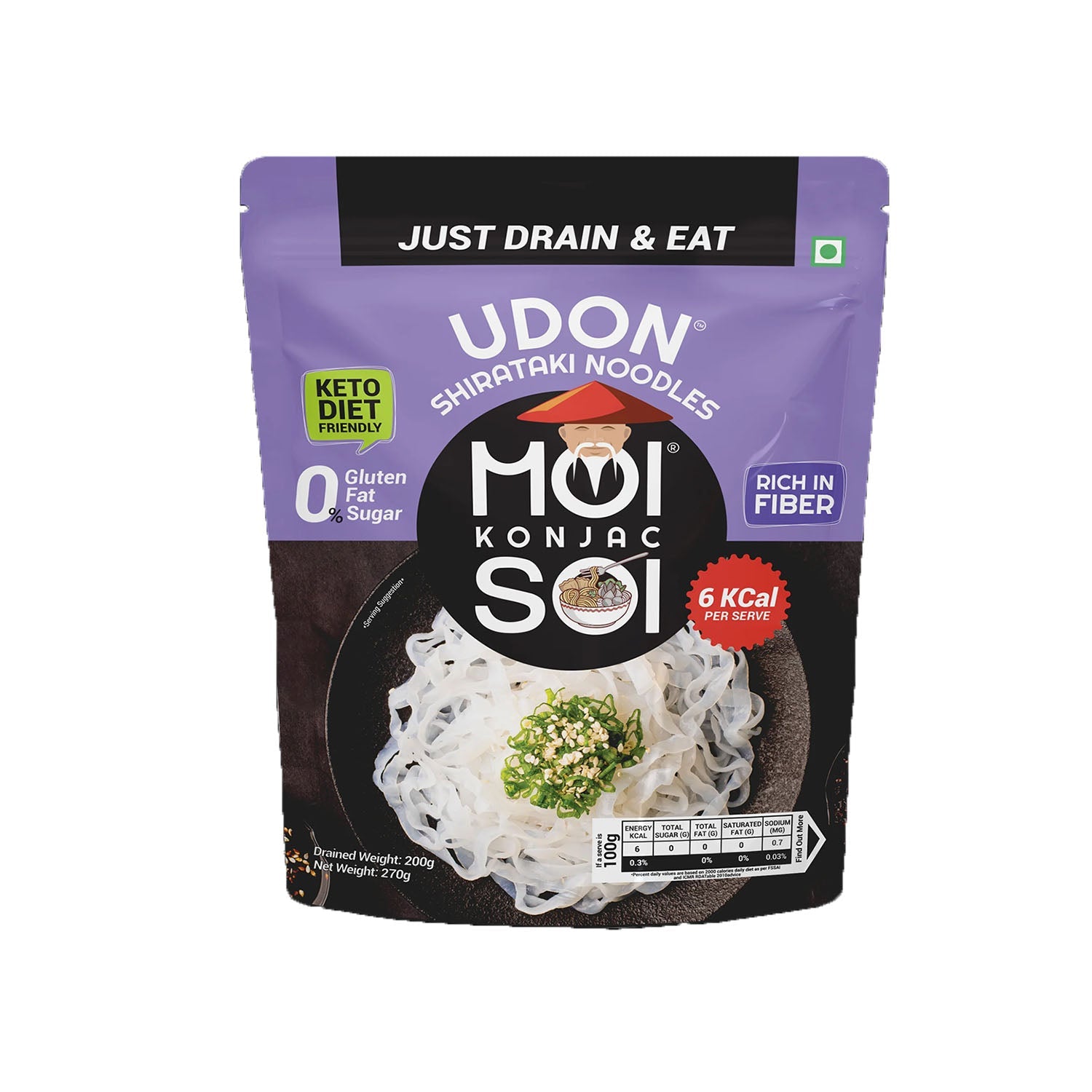 Moisoi Udon Shirataki Noodles 270Gm