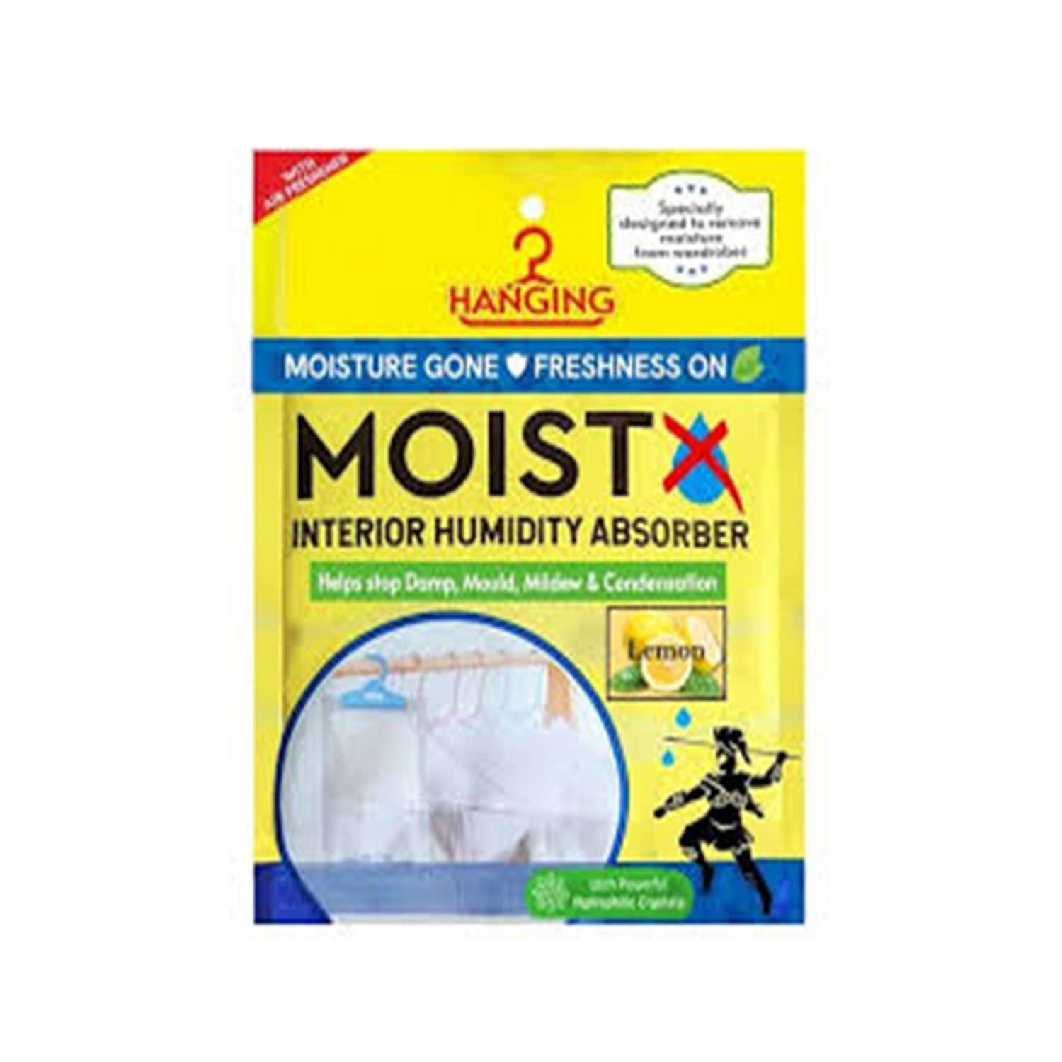 Moistx Hanging Freshener Lemon Bag 200Gm