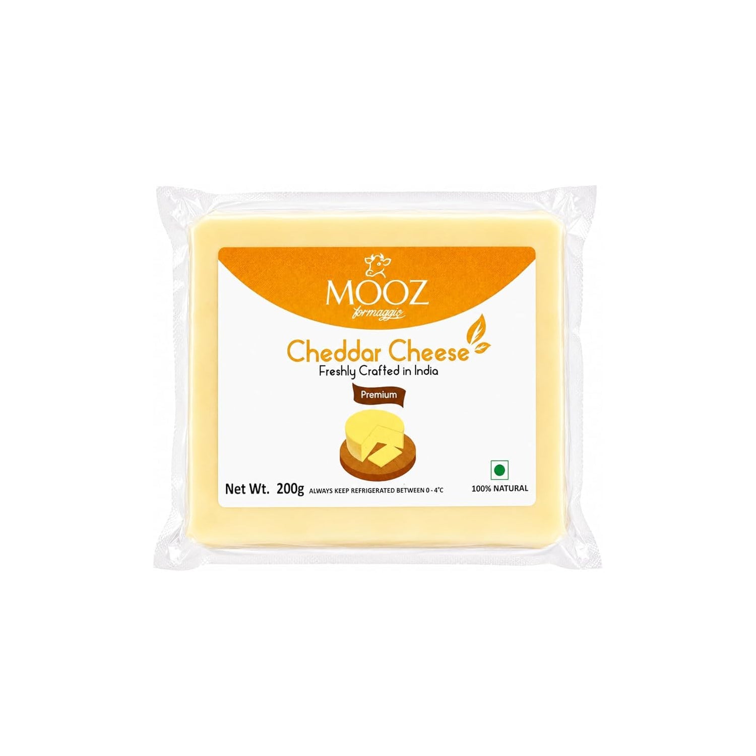 Mooz Cheddar Cheese Block 200Gm