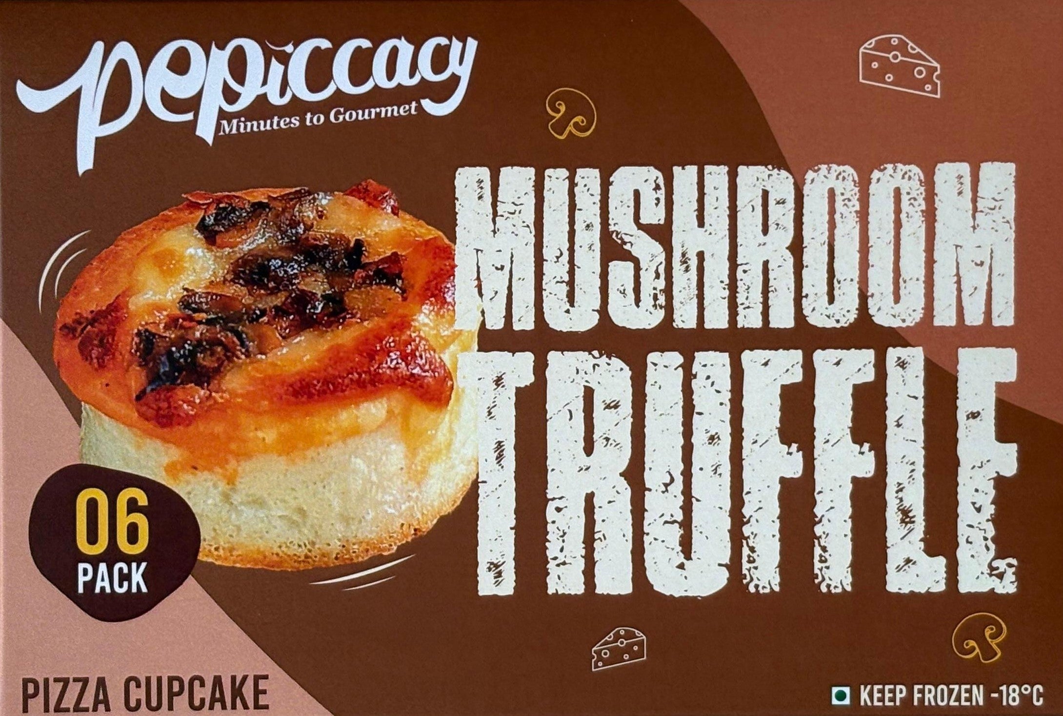 Pepiccacy Pizza Cupcake Mushroom Truffle 6Pc 1Box