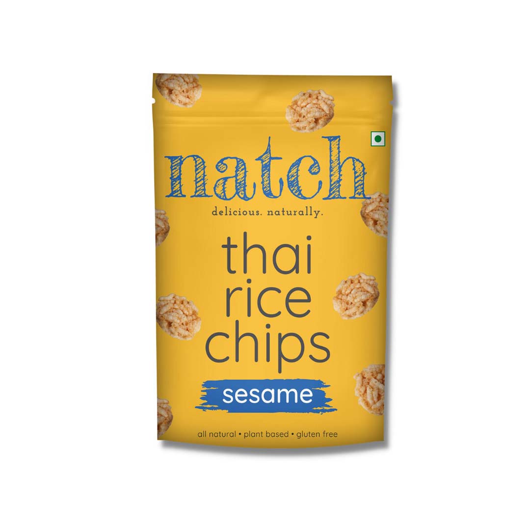Natch Thai Rice Sesame Chips 100Gm