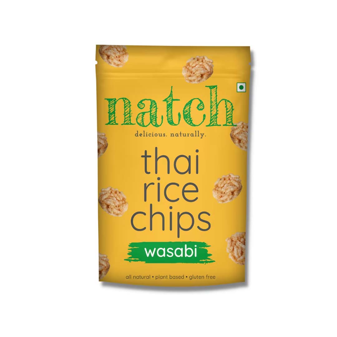 Natch Thai Rice Wasabi Chips 100Gm