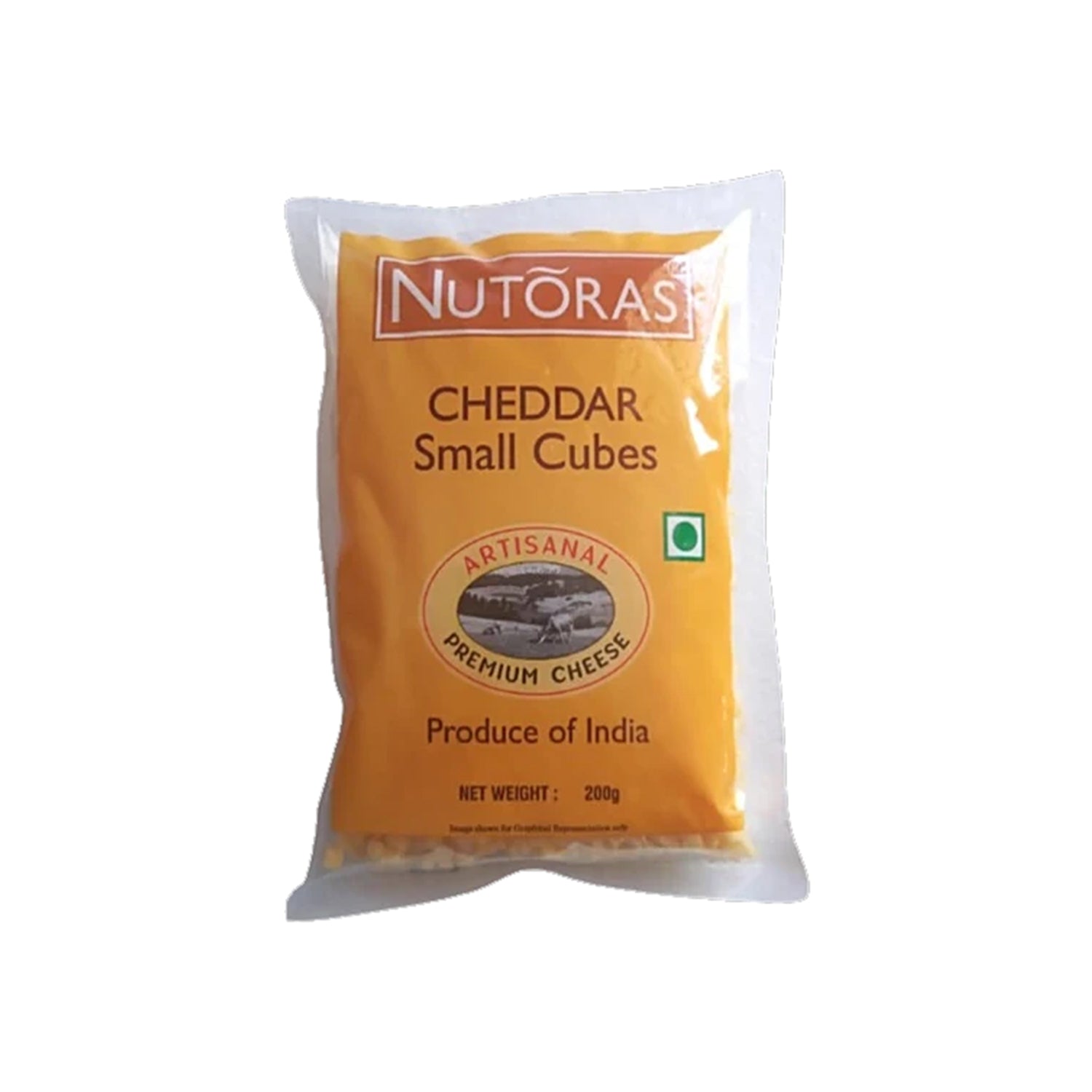Nutoras Cheddar Cheese Small Cubes 200Gm
