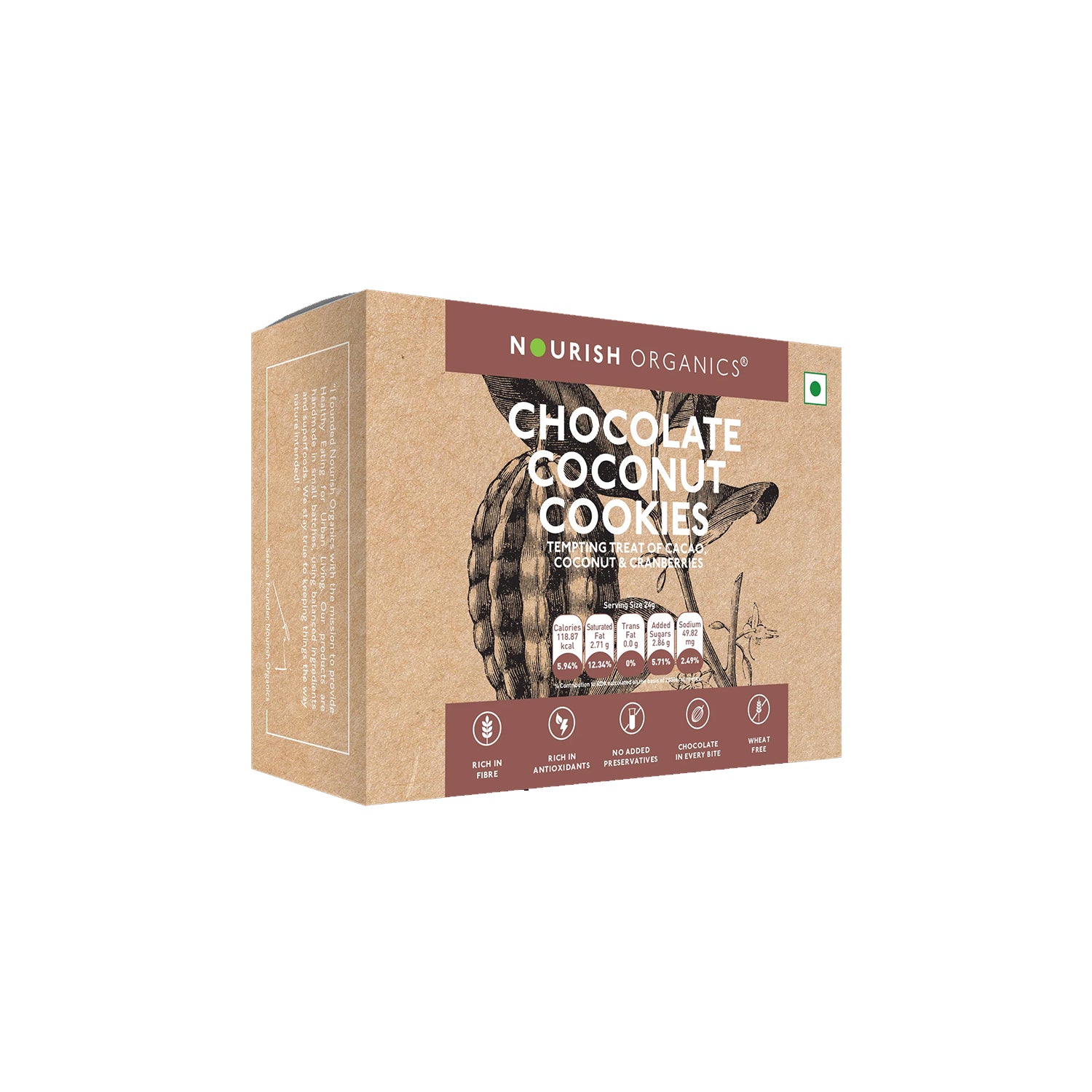 Nourish Organic Choco Coconut Cookies 140Gm