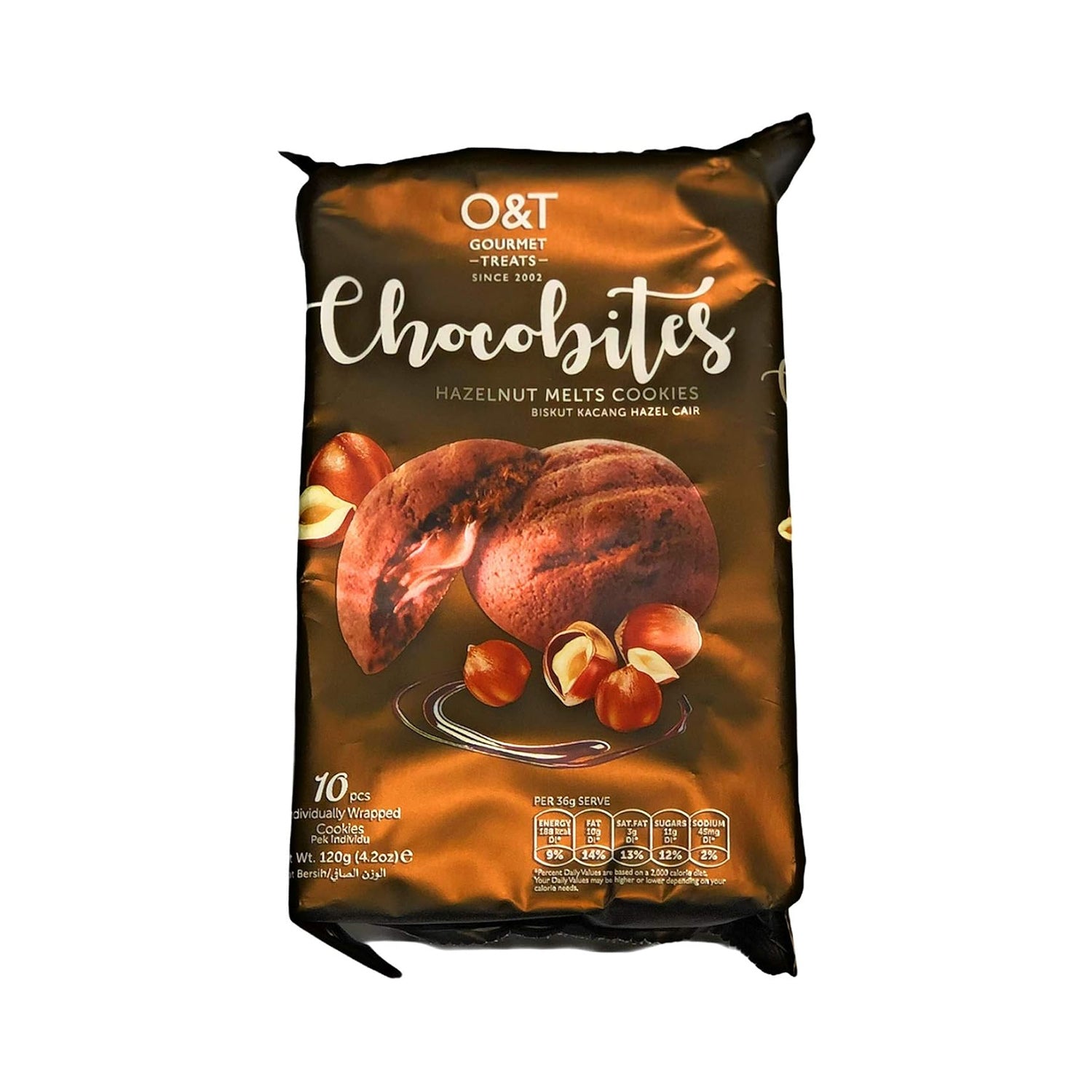O&T Gourmet Hazelnut Melts Cookies 120Gm