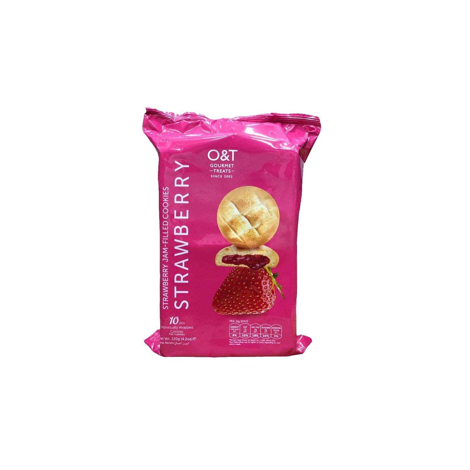 O&T Gourmet Strawberry Jam Cookies 120Gm