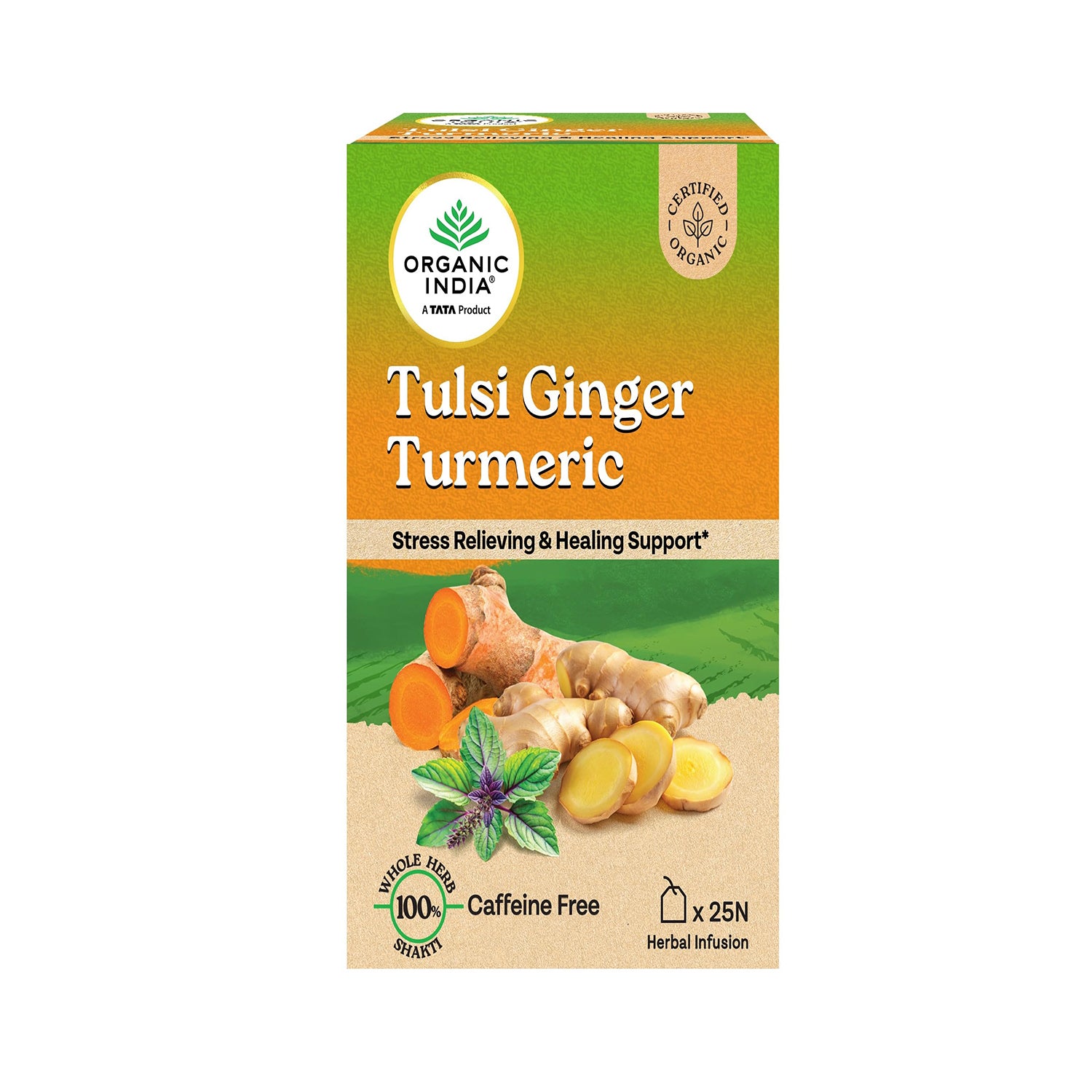 Organic India Tulsi Ginger Turmeric Tea 25Pcs