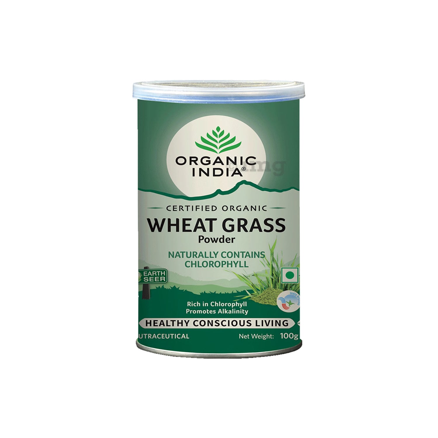 Organic India Wheat Grass Powder Can 100 Gm