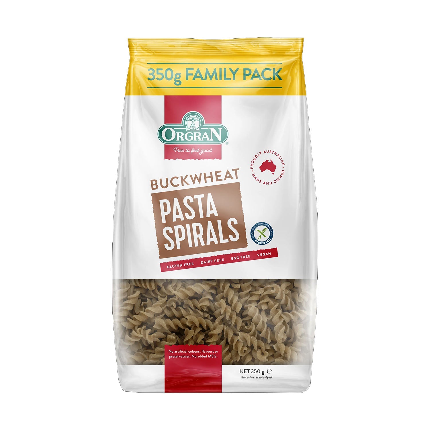 Orgran Buckwheat Spirals Pasta 250Gm