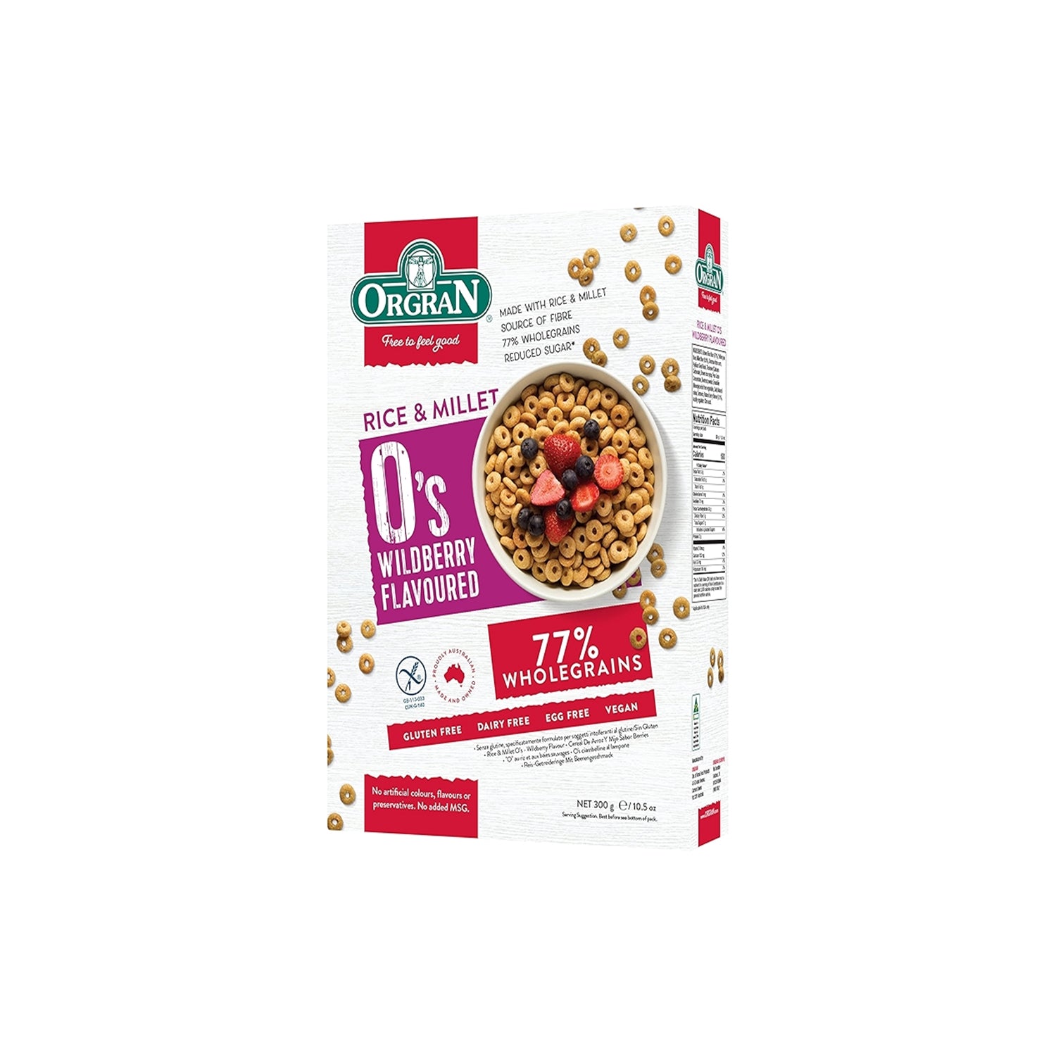 Orgran Gf Rice&Millet Wildberry Os Cereal 300Gm
