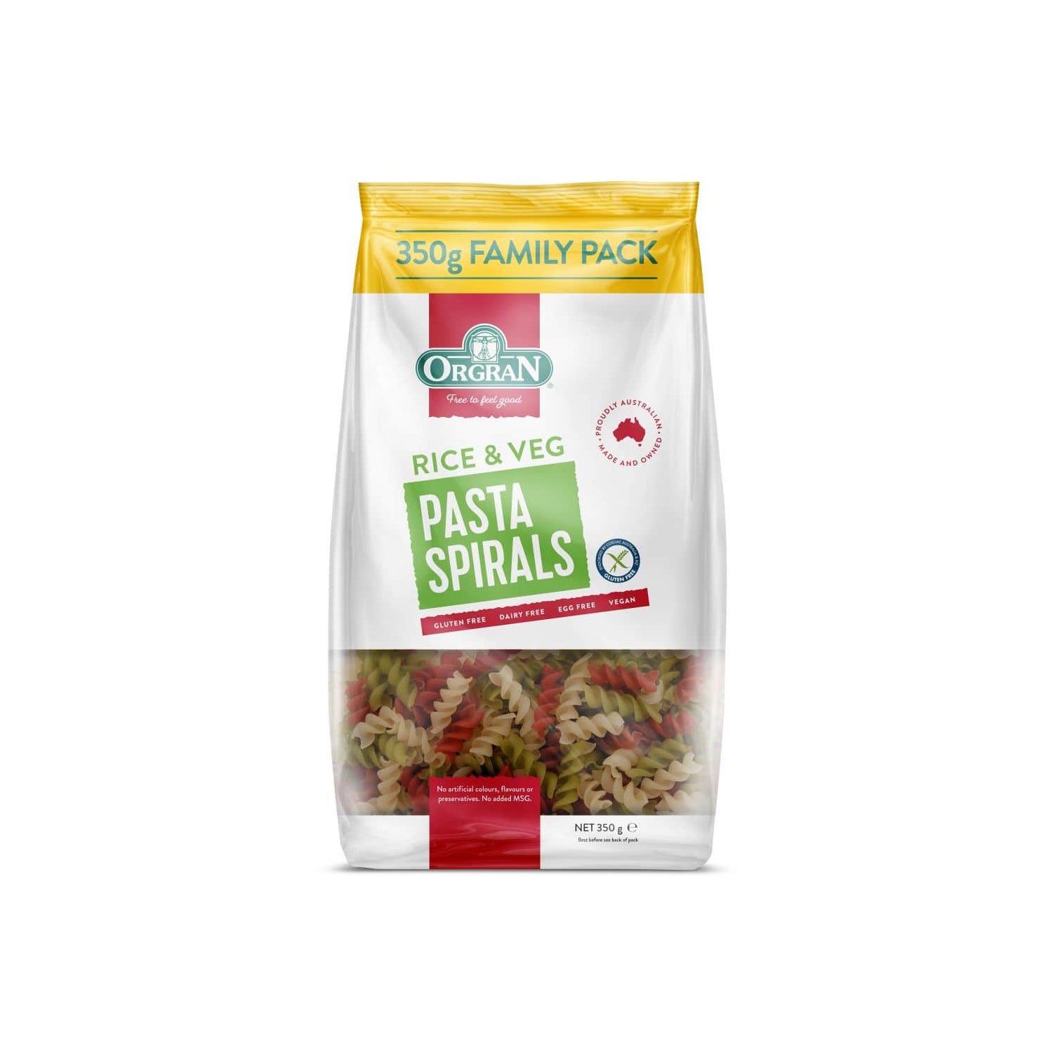 Orgran Rice Vegetable Spirals 350Gm Imp
