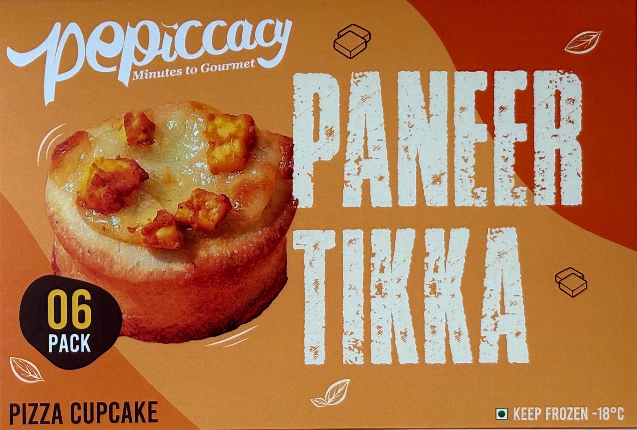 Pepiccacy Pizza Cupcake Panner Tikka 6Pc 1Box