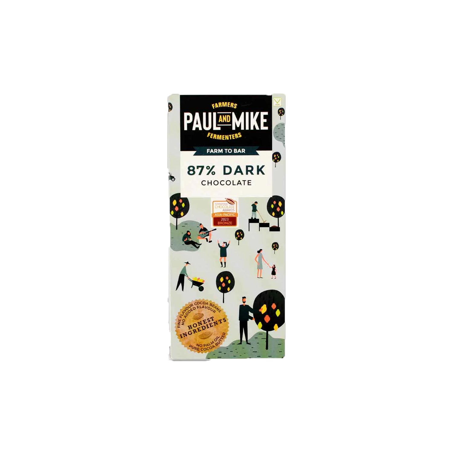 Paul And Mike 87% Dark Plain Chocolate 68Gm