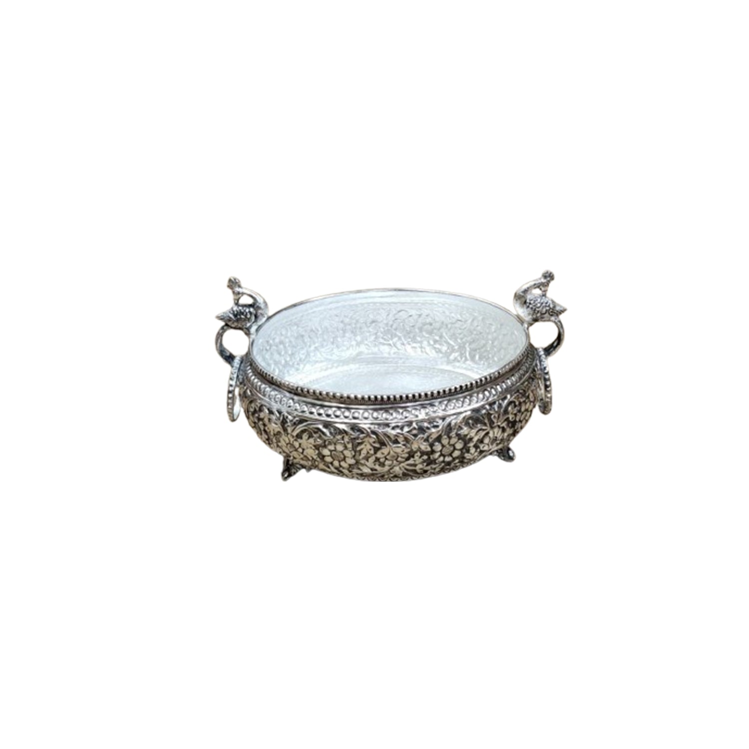 Peacock Urli Silver 12Inch 1Pc