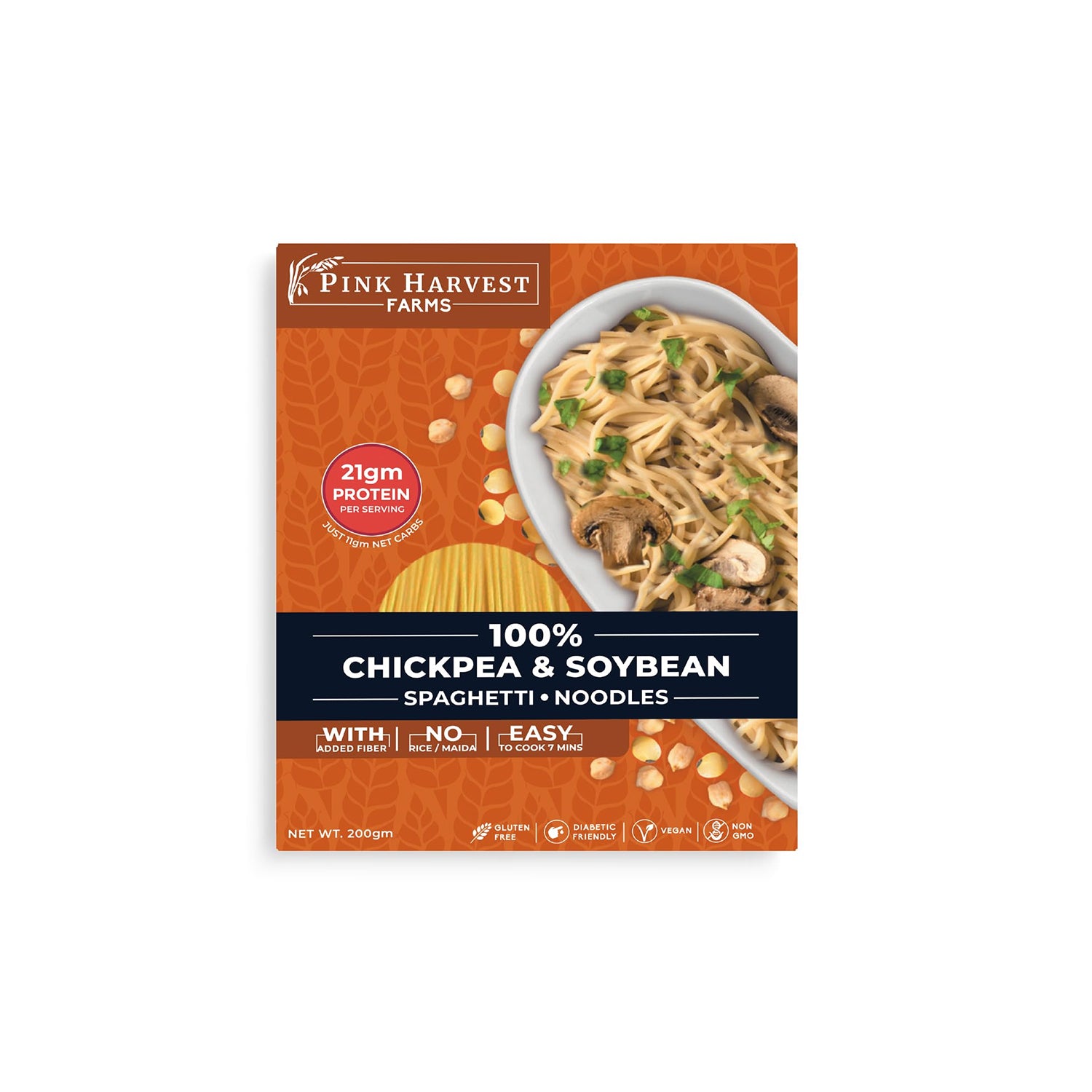 Pink Harvest Farms Chickpea & Soyabean Spaghetti 200Gm
