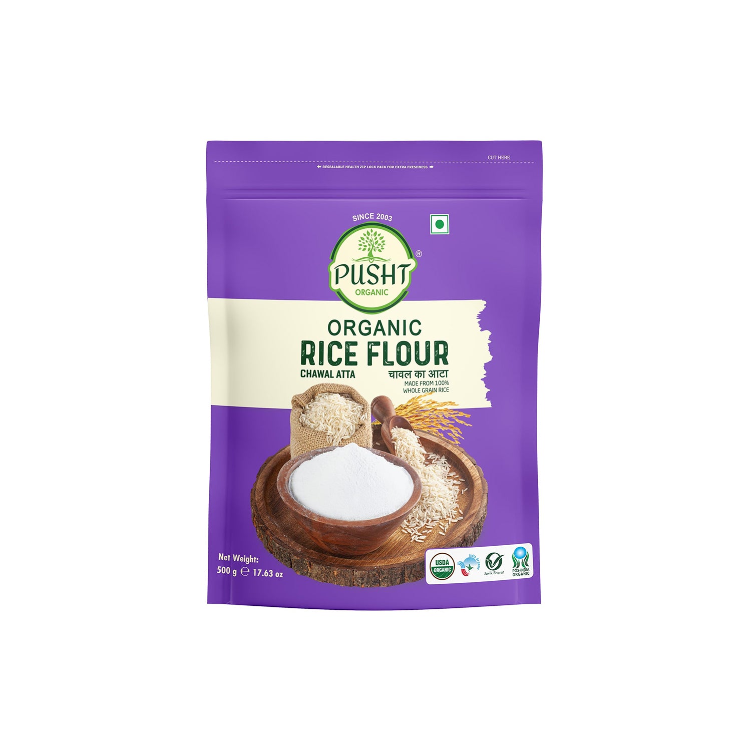 Pusht Org Rice Flour 500Gm