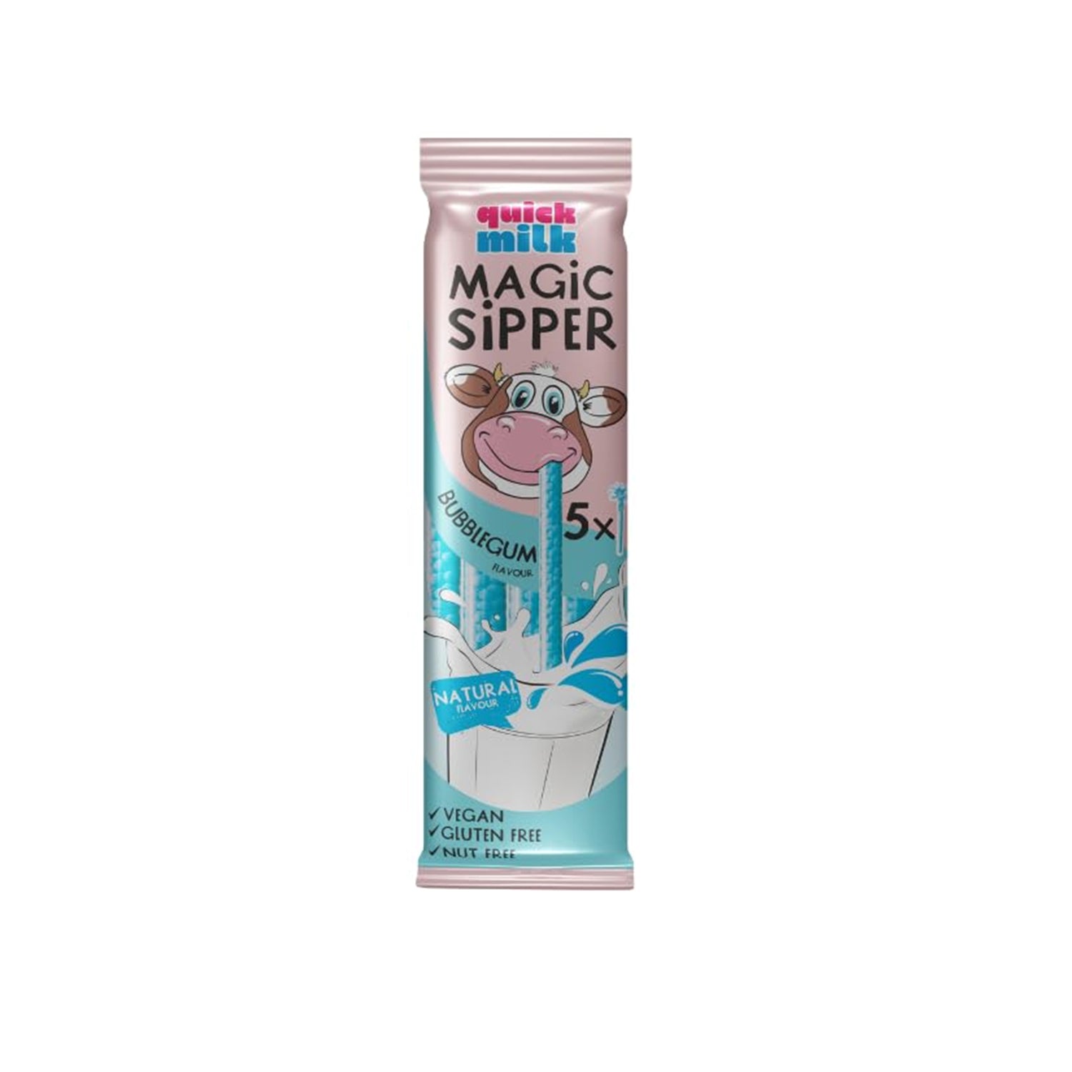 Quick Milk 5 Bubblegum Straws

 30Gm