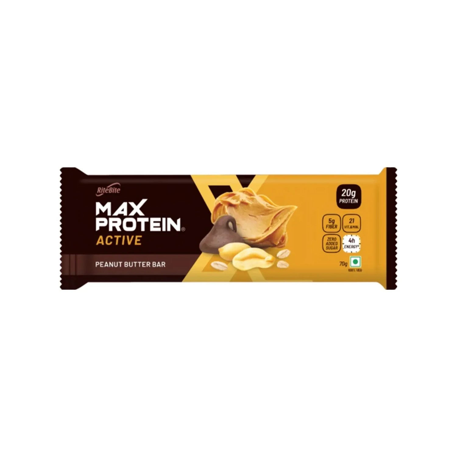 Rite Bite Pb Active Peanut Butter Bar 70Gm