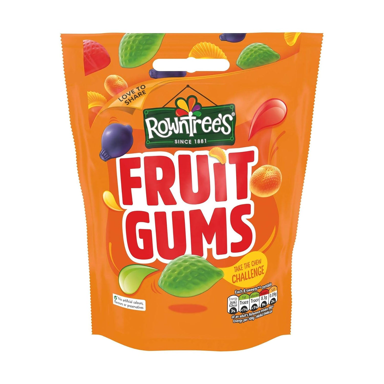 Rowntrees Fruit Gums Pouch 120Gm