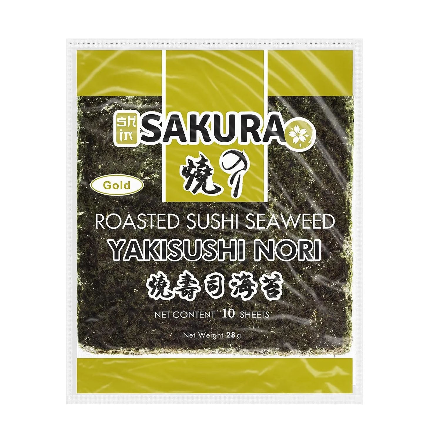 Sakura Sushi Nori Roasted Seaweed Gold 10Pc