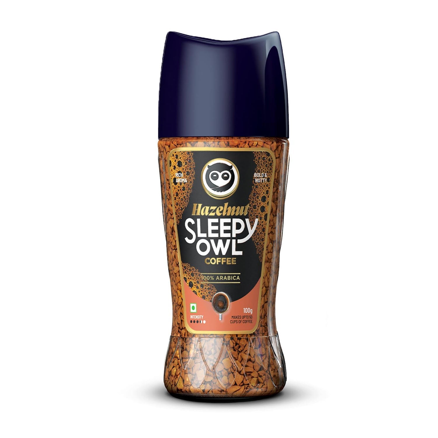 Sleepy Owl Hazelnut Instant Coffee Bottle 100Gm