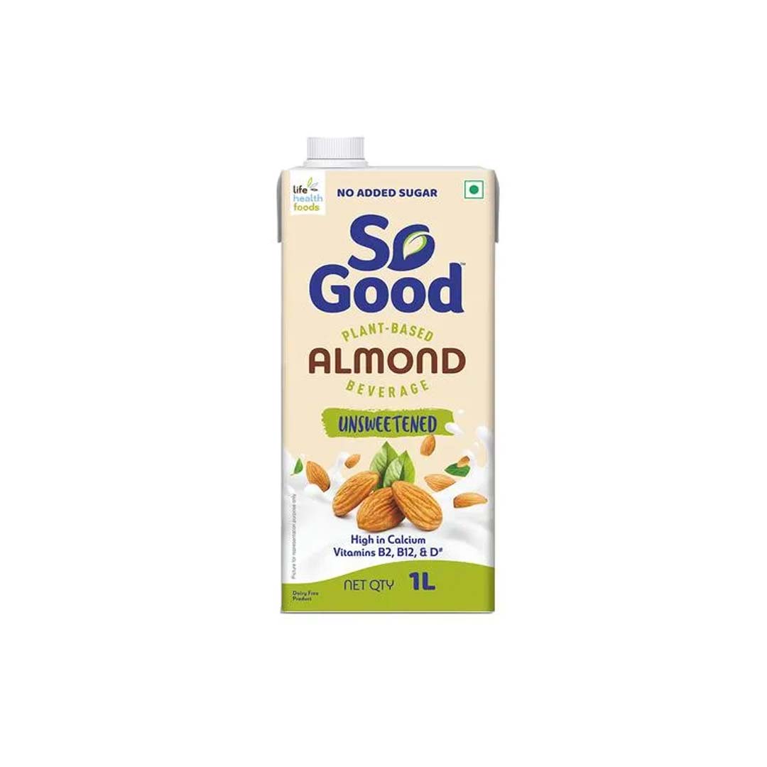 So Good Almond Natural Unsweetened Tetra Pack 1Ltr