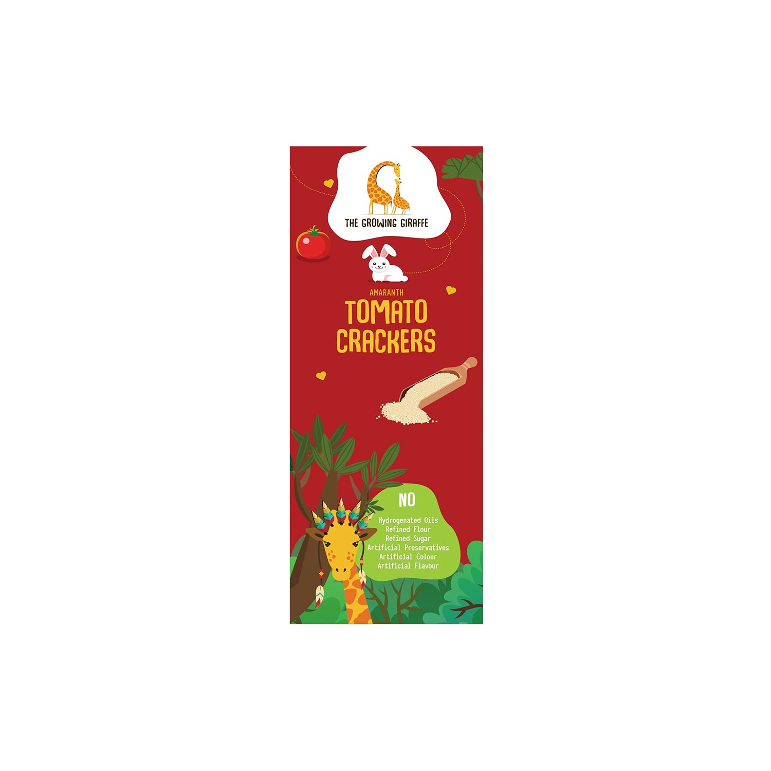 The Growing Giraffe Amaranth Tomato Crackers 100Gm