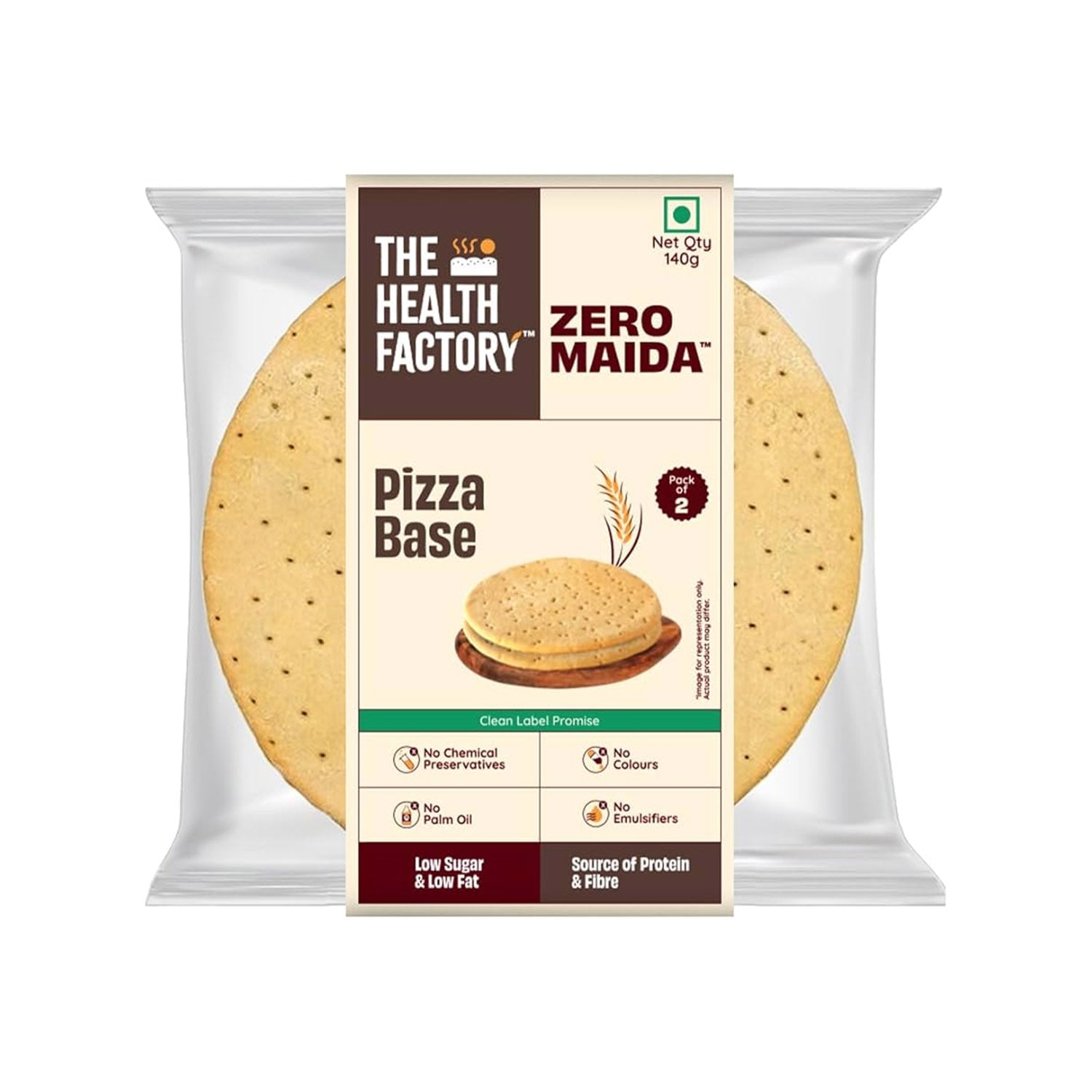 The Health Factory Zero Maida Pizza Base 2Pc 140Gm