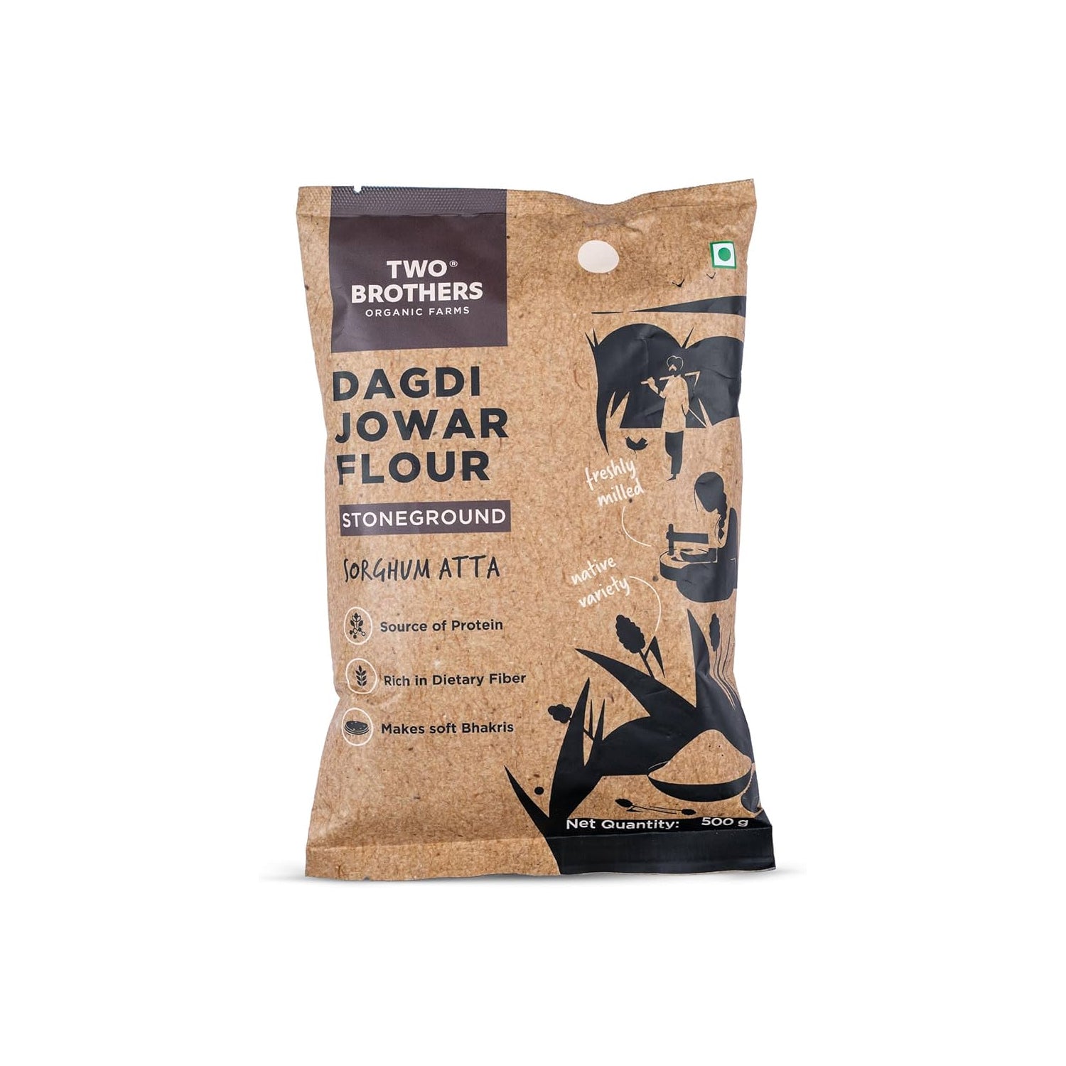 Two Brothers Dagdi Jowar Flour 500Gm