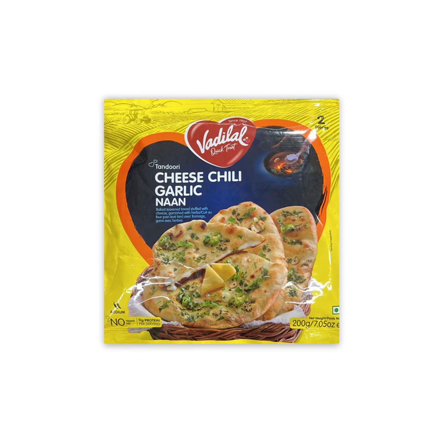 Vadilal Cheese Chilli Garlic Naan 200Gm