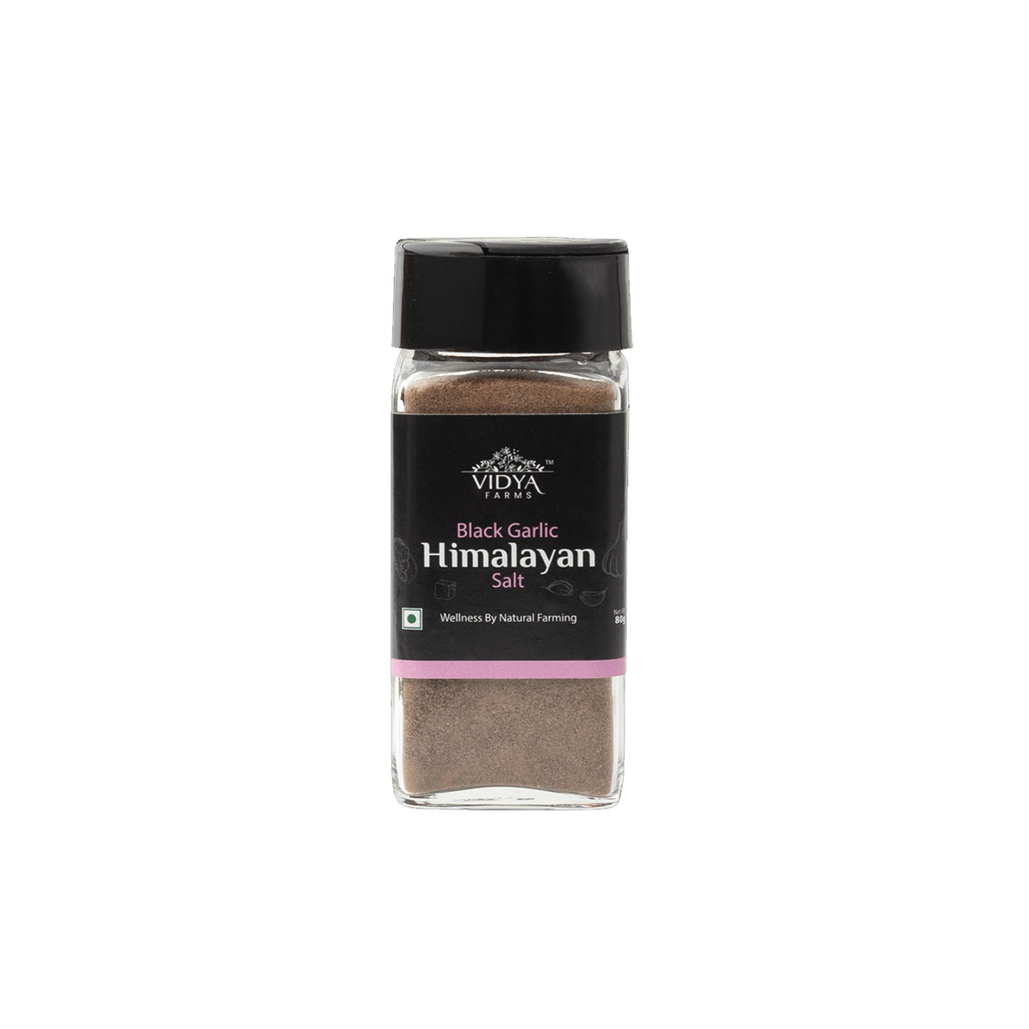 Vidya Farms Black Garlic Himalayan Salt 80Gm