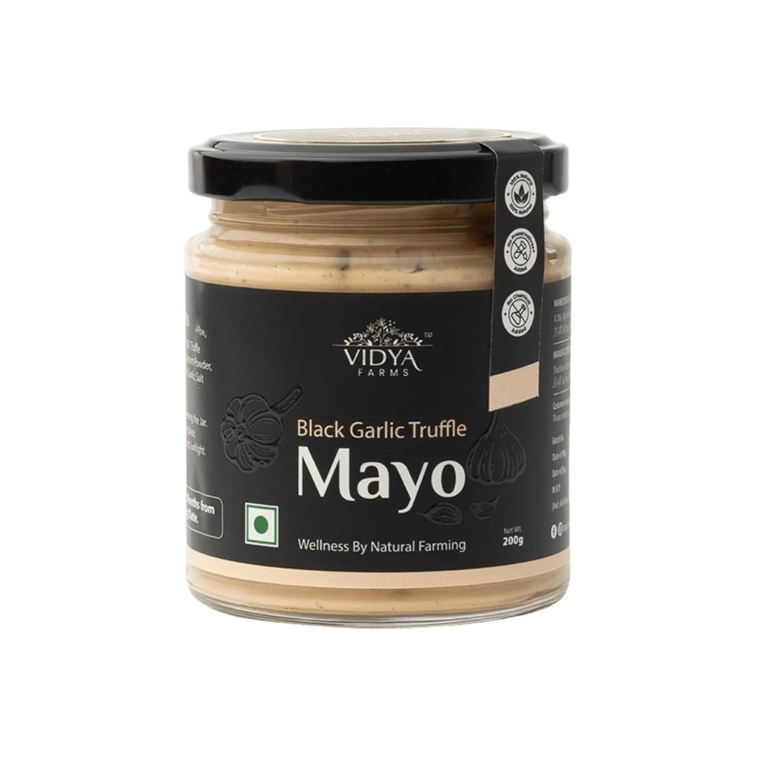 Vidya Farms Black Garlic Truffle Mayo 200Gm
