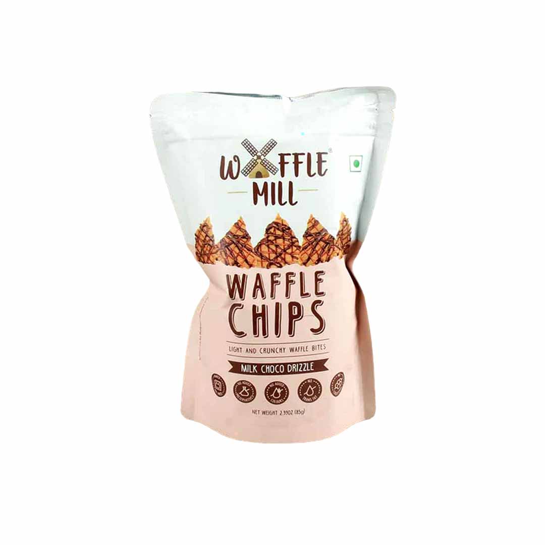 Waffle Mill Milk Choco Drizzle Waffles Chips 85Gm