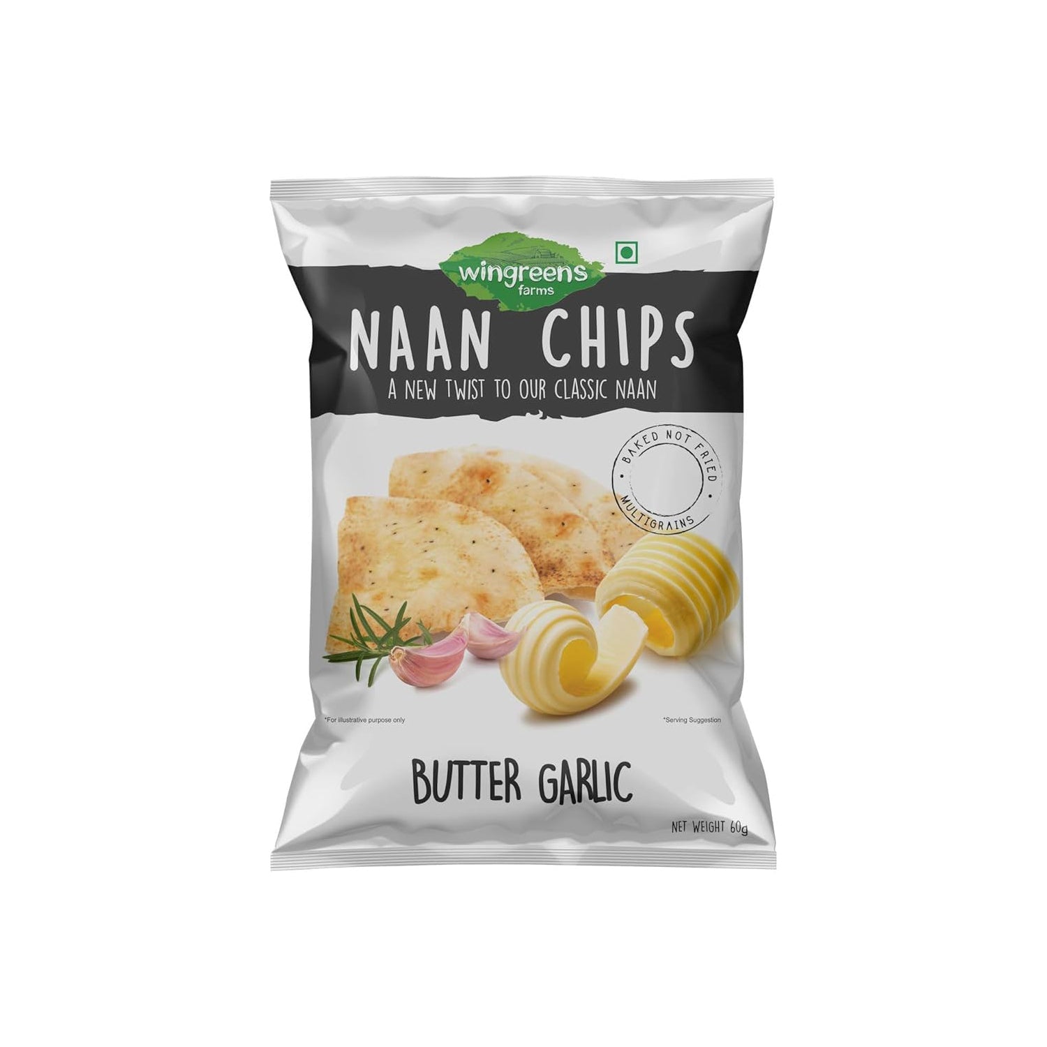 Wingreens Butter Garlic Naan Chip 150Gm