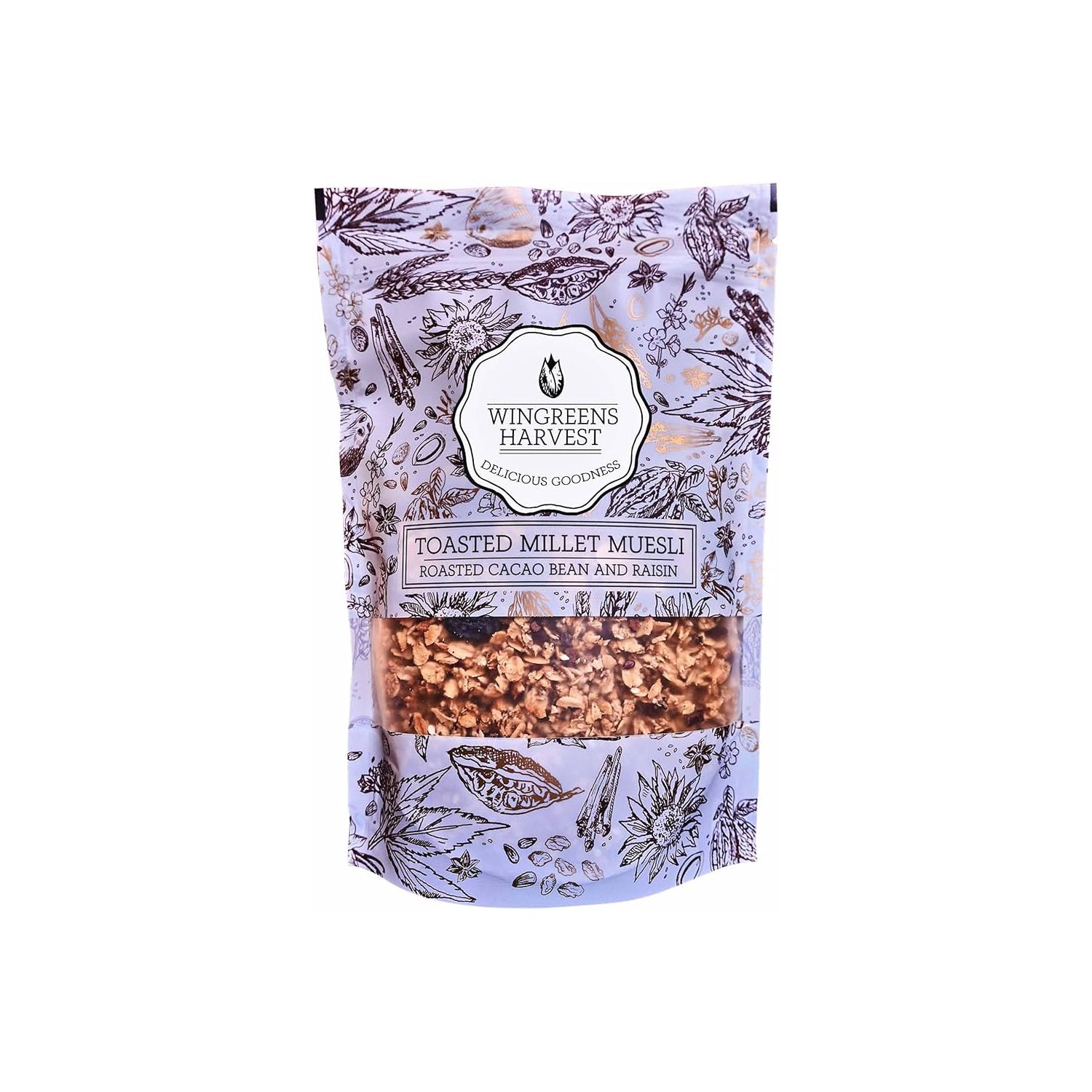 Wingreens Harvest Roasted Cacao Bean & Raisin 250Gm