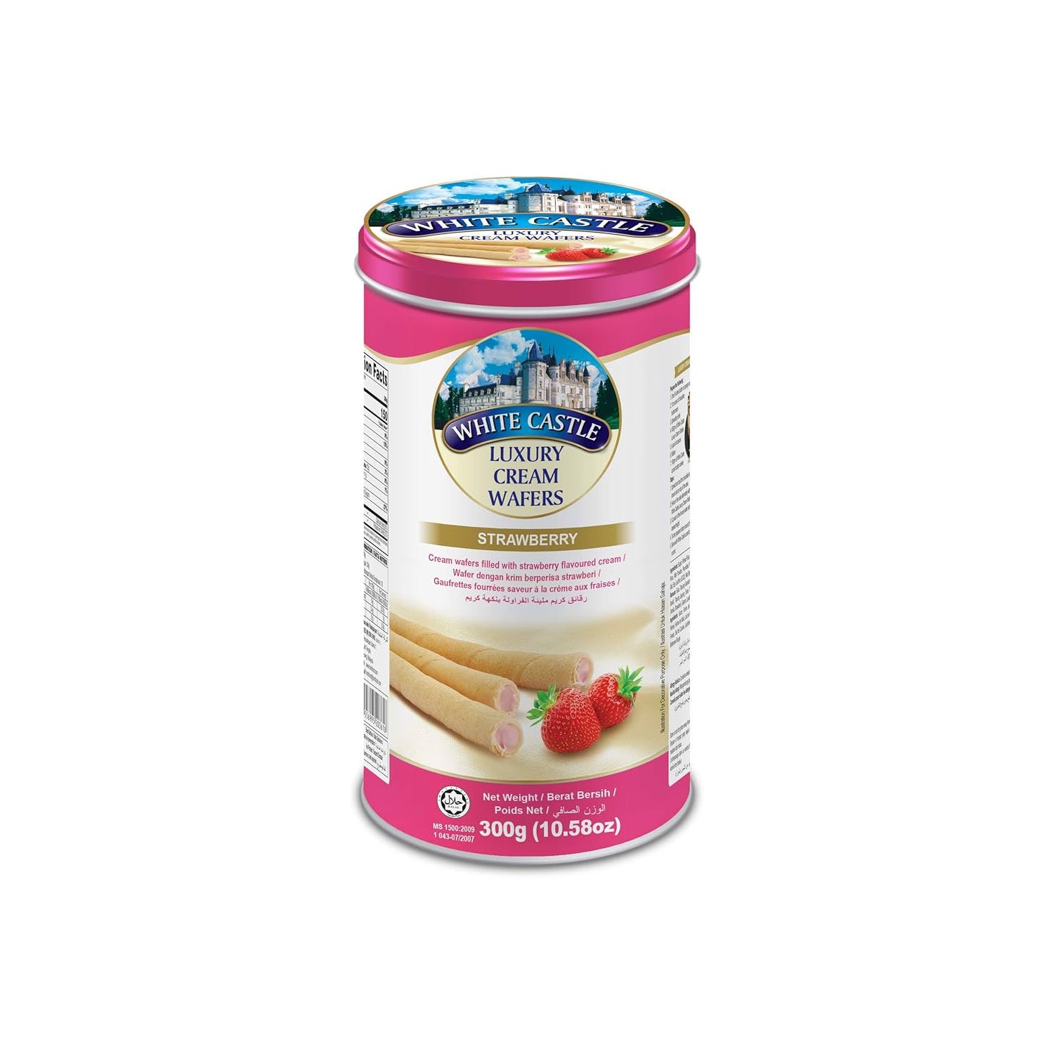White Castlestrawberry Wafer Roll 300Gm