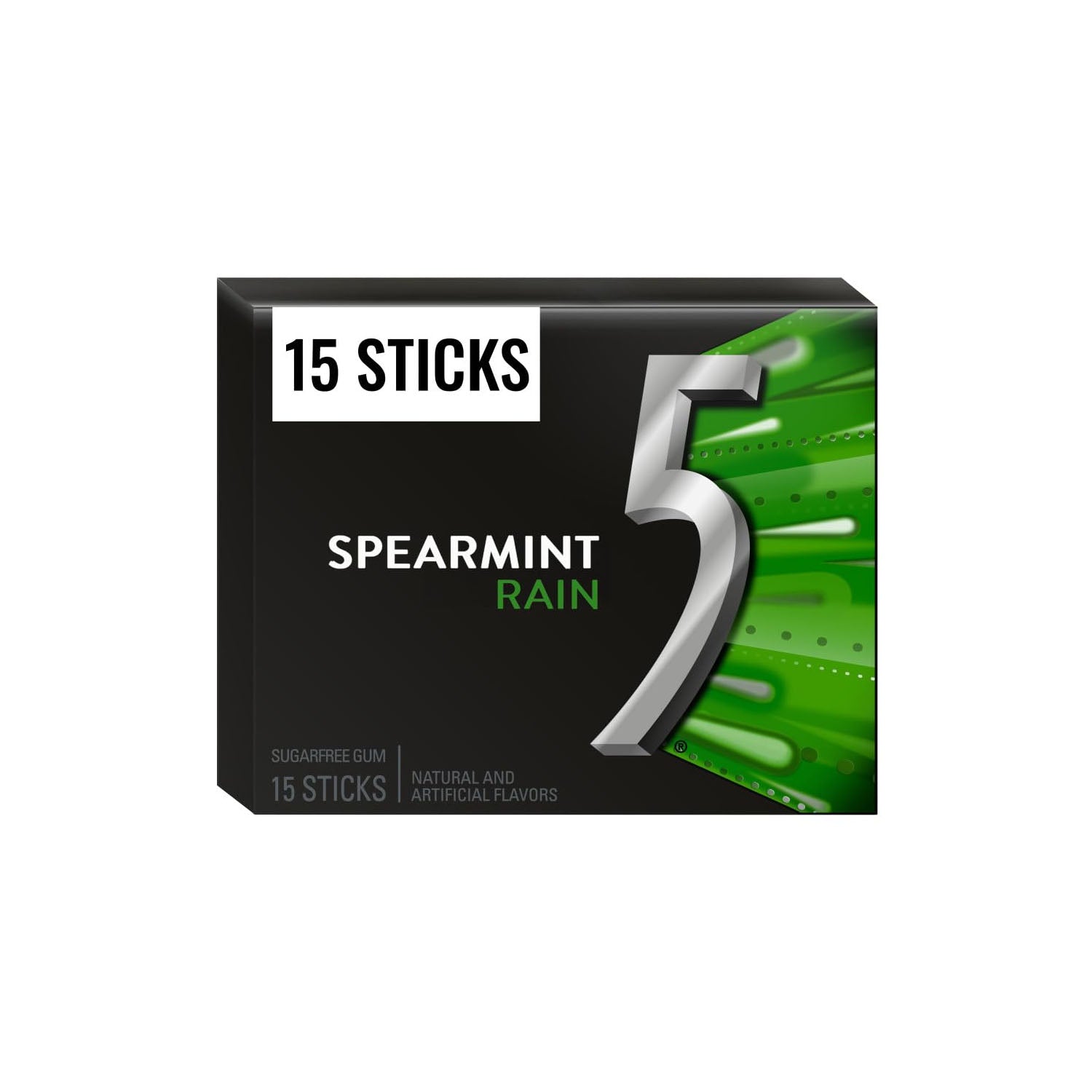 Wrigleys 5 Gum Sf Spearmint Rain 15 Sticks